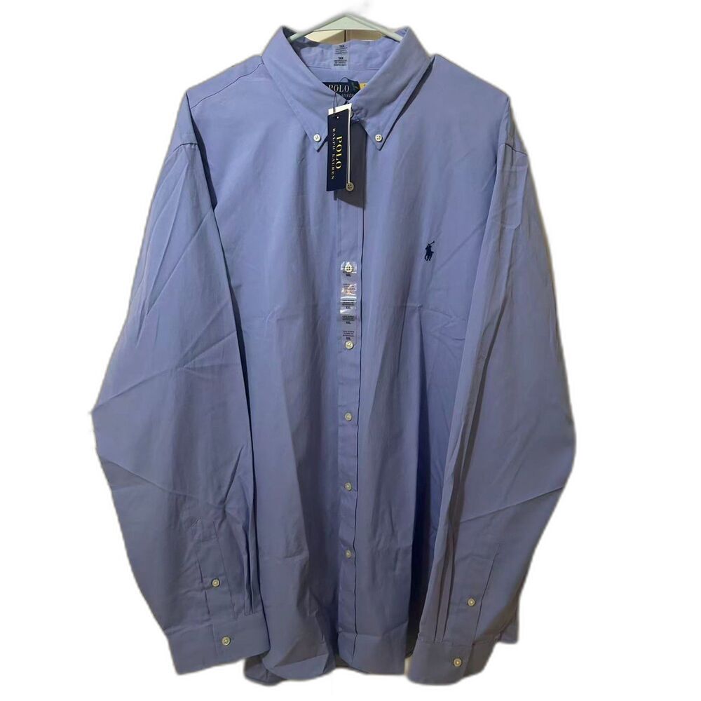 NWT Polo Ralph Lauren Men’s XXL Classic Fit Blue Cotton Button-Down Shirt